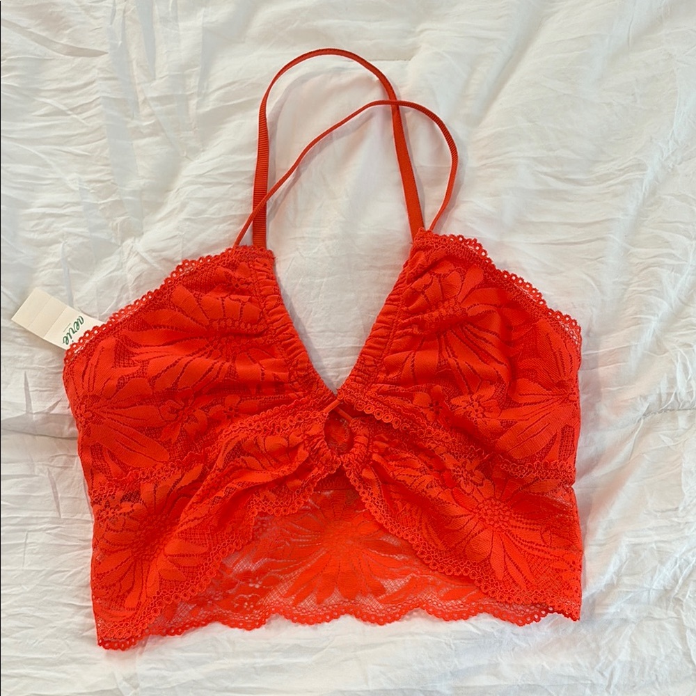 Lace Bralette in Vibrant Orange